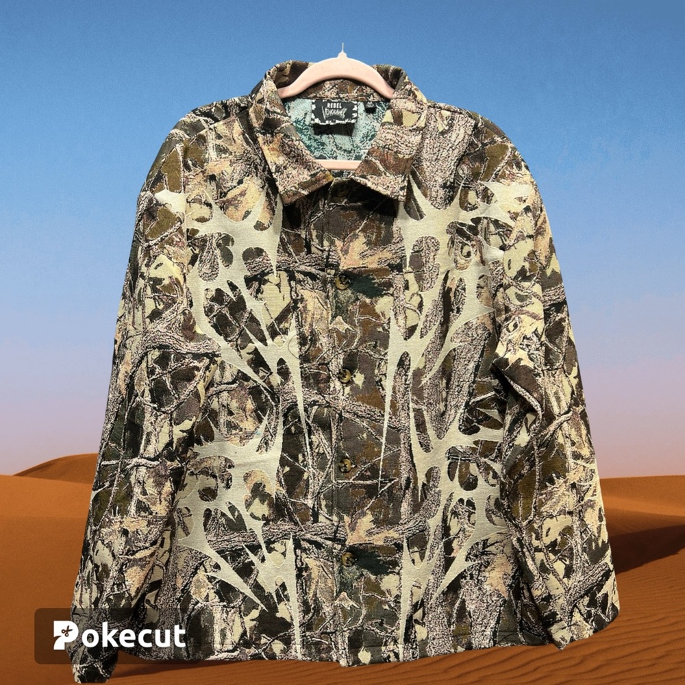 Rare Rebel Vengeance Tapestry Camo Hunting Jacket Mens Size M NWT